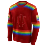 personalized indiana hoosiers rainbow stripes red hoodie best selling