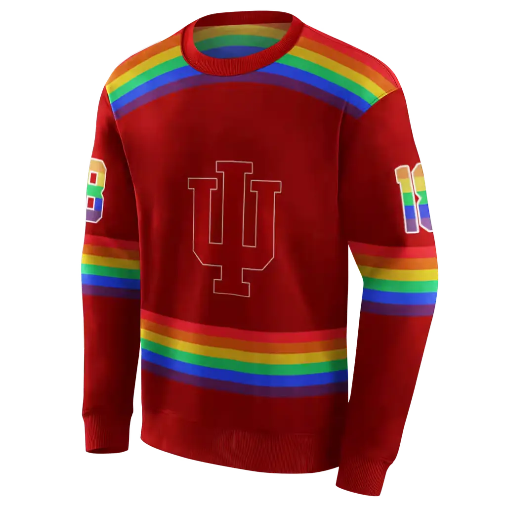 personalized indiana hoosiers rainbow stripes red hoodie new arrival personalized indiana hoosiers rainbow stripes red hoodie new arrival