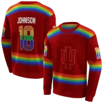 personalized indiana hoosiers rainbow stripes red hoodie best selling