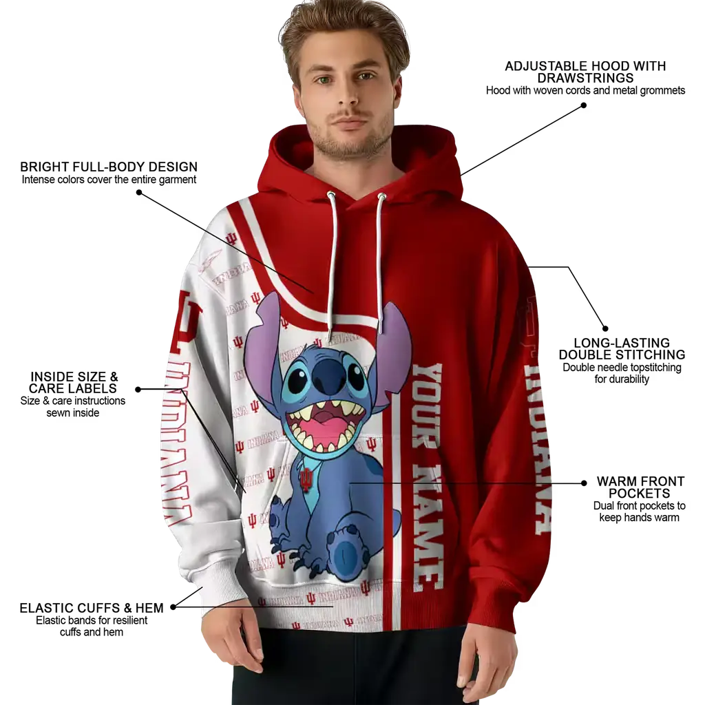 personalized indiana hoosiers stitch red hoodie latest model personalized indiana hoosiers stitch red hoodie latest model
