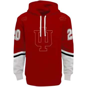 personalized indiana hoosiers striped sleeves red hoodie best selling