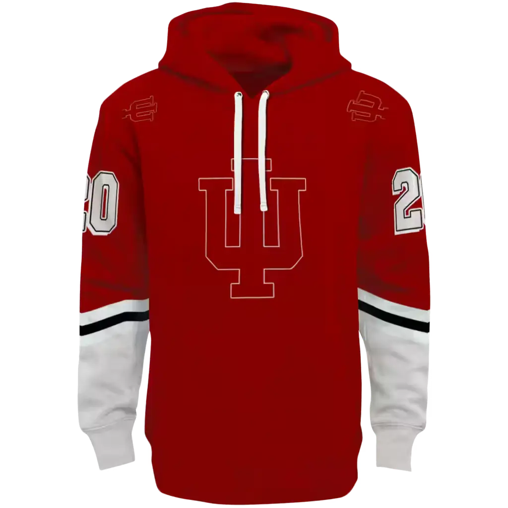 personalized indiana hoosiers striped sleeves red hoodie best selling personalized indiana hoosiers striped sleeves red hoodie best selling