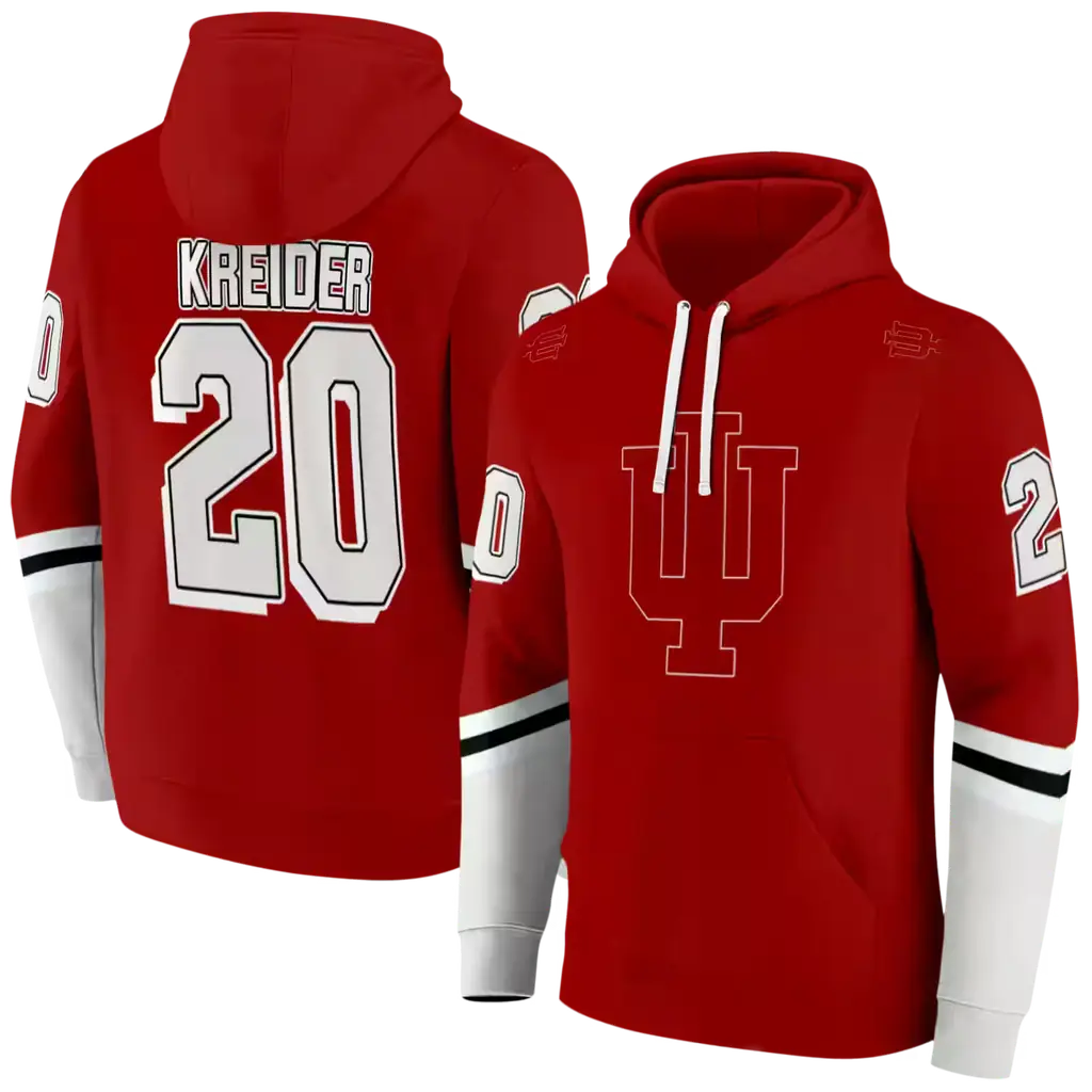 personalized indiana hoosiers striped sleeves red hoodie fashion forward personalized indiana hoosiers striped sleeves red hoodie fashion forward