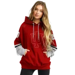 personalized indiana hoosiers striped sleeves red hoodie best selling