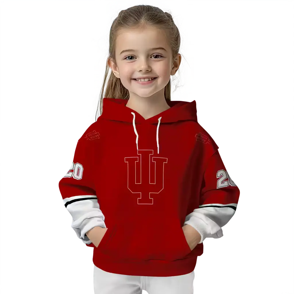 personalized indiana hoosiers striped sleeves red hoodie top rated personalized indiana hoosiers striped sleeves red hoodie top rated