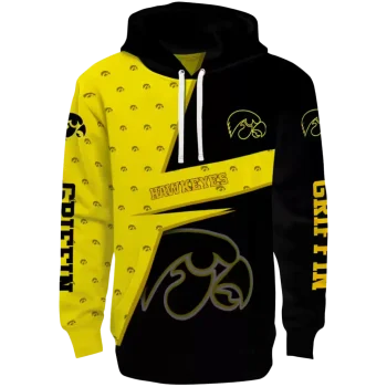 personalized iowa hawkeyes abstract shape black hoodie best selling