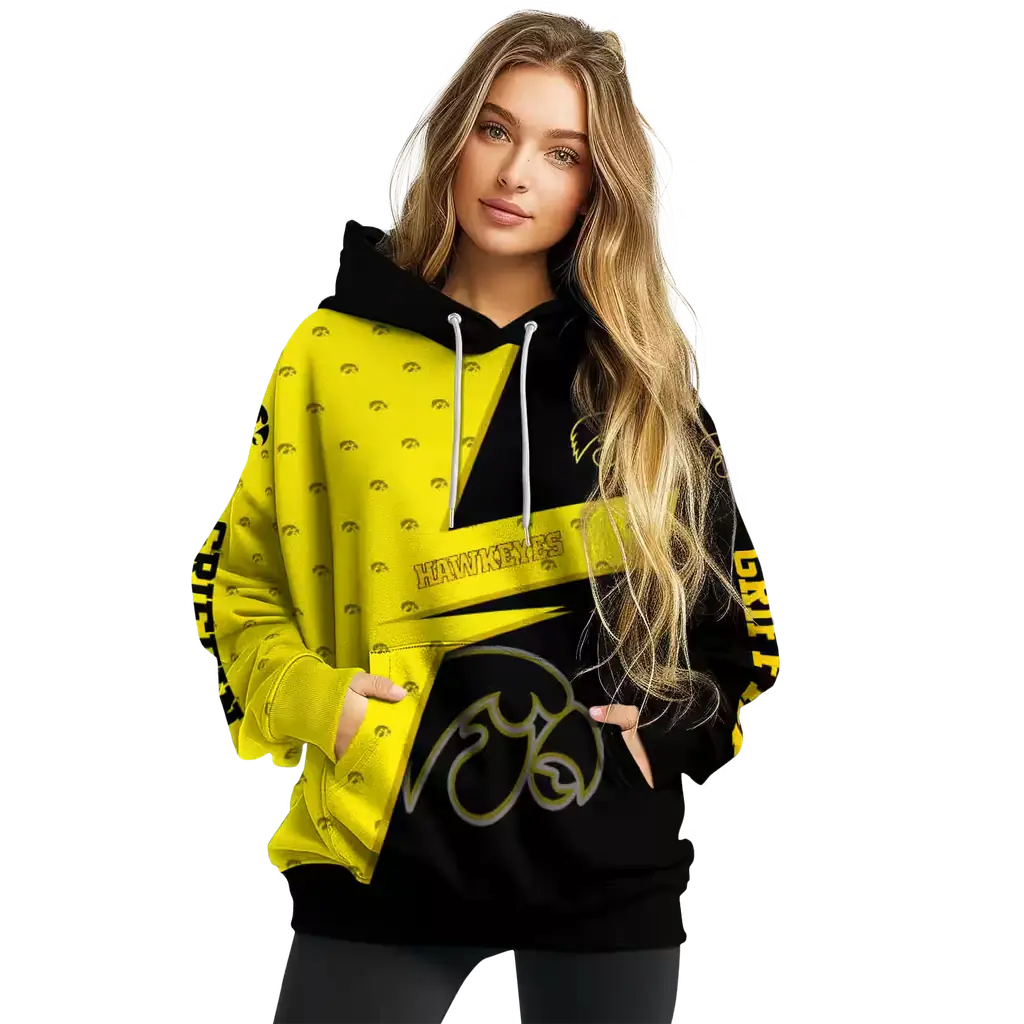 personalized iowa hawkeyes abstract shape black hoodie high quality personalized iowa hawkeyes abstract shape black hoodie high quality