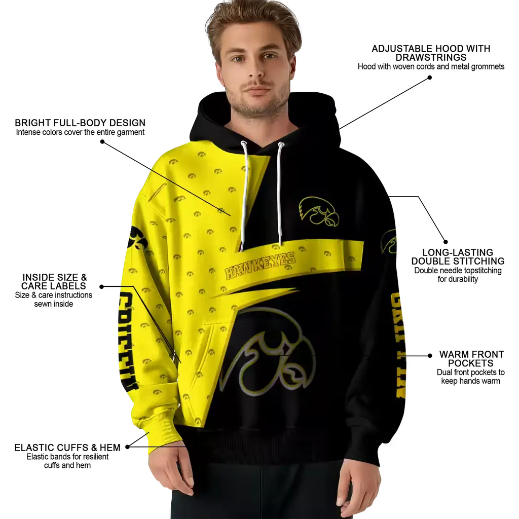 personalized iowa hawkeyes abstract shape black hoodie latest model personalized iowa hawkeyes abstract shape black hoodie latest model