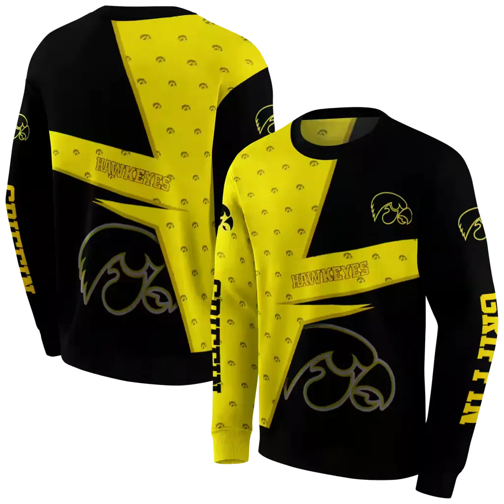 personalized iowa hawkeyes abstract shape black hoodie premium grade personalized iowa hawkeyes abstract shape black hoodie premium grade