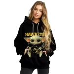 personalized iowa hawkeyes baby yoda black hoodie best selling