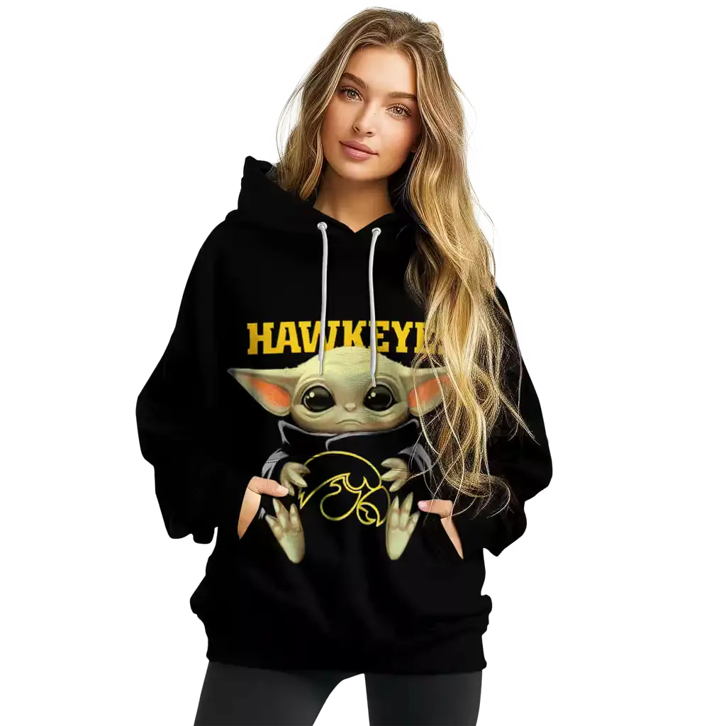 personalized iowa hawkeyes baby yoda black hoodie high quality personalized iowa hawkeyes baby yoda black hoodie high quality