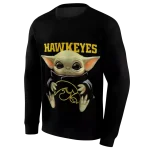 personalized iowa hawkeyes baby yoda black hoodie best selling