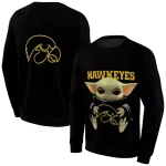 personalized iowa hawkeyes baby yoda black hoodie best selling