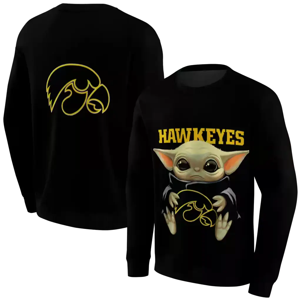 personalized iowa hawkeyes baby yoda black hoodie premium grade personalized iowa hawkeyes baby yoda black hoodie premium grade