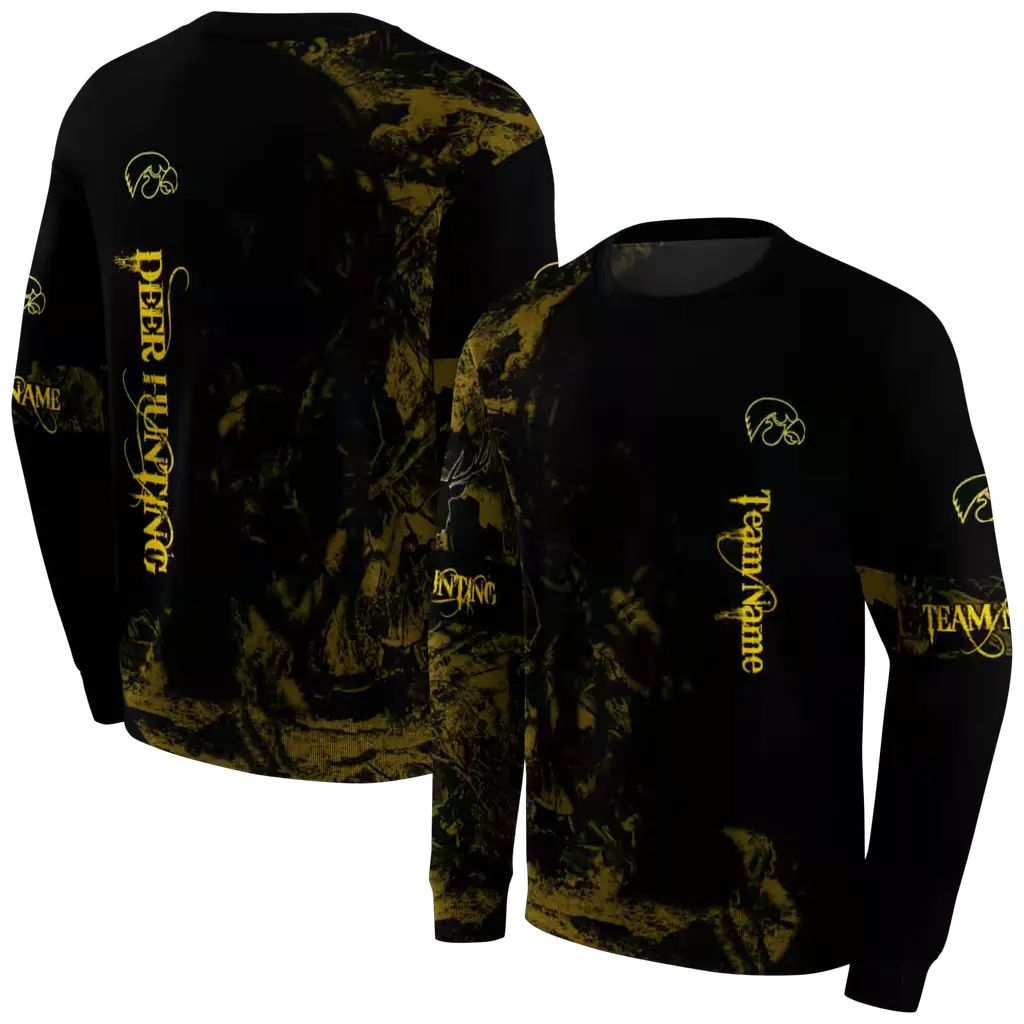 personalized iowa hawkeyes deer silhouette black hoodie premium grade personalized iowa hawkeyes deer silhouette black hoodie premium grade