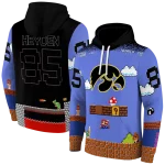 personalized iowa hawkeyes mario blue black hoodie best selling