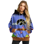 personalized iowa hawkeyes mario blue black hoodie best selling