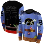 personalized iowa hawkeyes mario blue black hoodie best selling