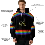 personalized iowa hawkeyes rainbow stripes black hoodie best selling