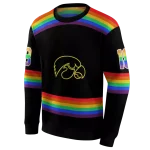 personalized iowa hawkeyes rainbow stripes black hoodie best selling