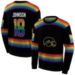 personalized iowa hawkeyes rainbow stripes black hoodie best selling