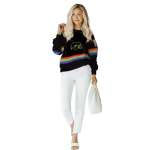 personalized iowa hawkeyes rainbow stripes black hoodie best selling