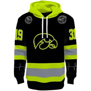 personalized iowa hawkeyes safety motif black neon green hoodie best selling