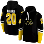 personalized iowa hawkeyes striped sleeves black hoodie best selling