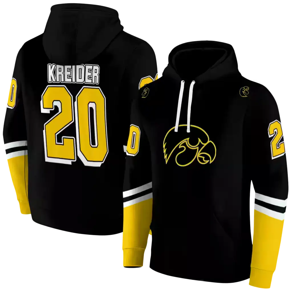 personalized iowa hawkeyes striped sleeves black hoodie fashion forward personalized iowa hawkeyes striped sleeves black hoodie fashion forward