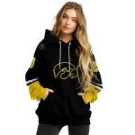 personalized iowa hawkeyes striped sleeves black hoodie best selling