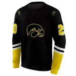 personalized iowa hawkeyes striped sleeves black hoodie best selling