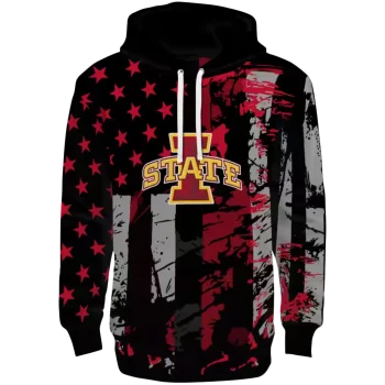personalized iowa state cyclones distressed flag red black hoodie best selling
