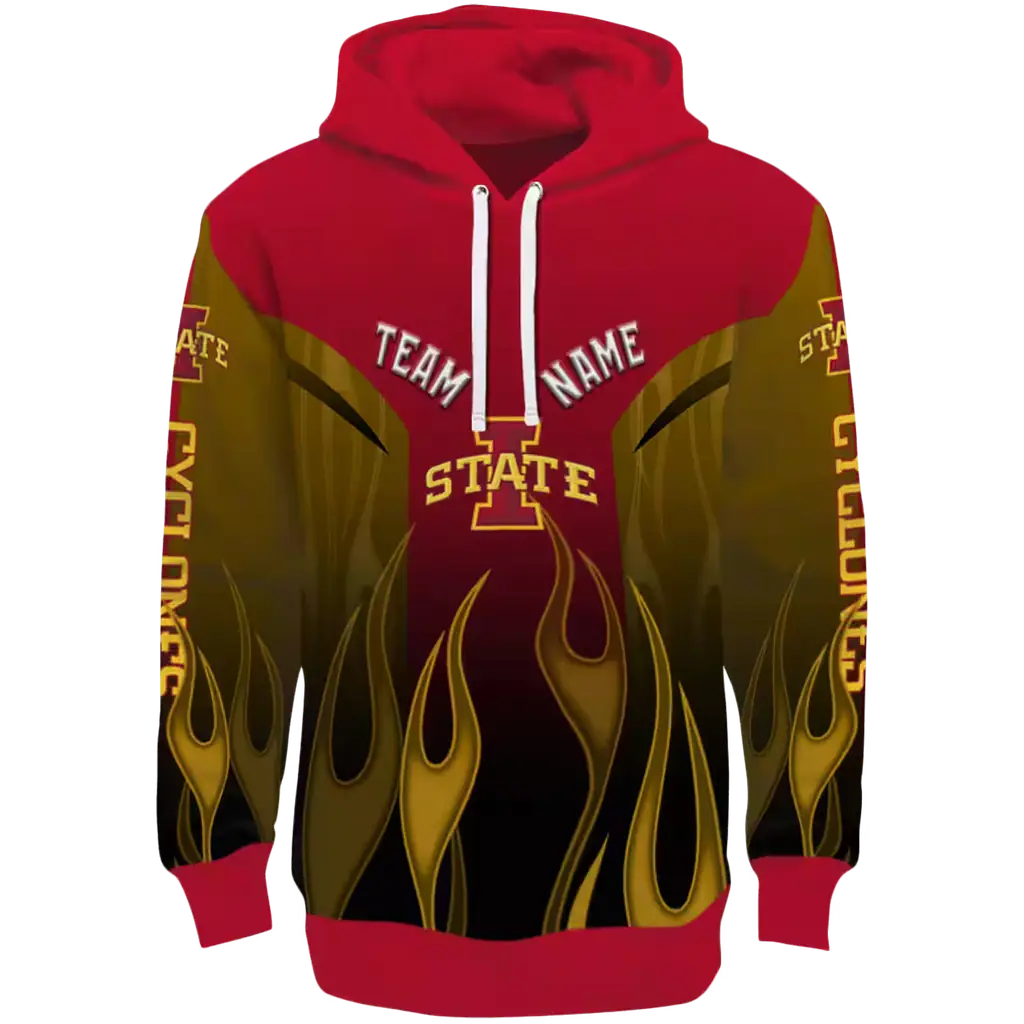 personalized iowa state cyclones flame design red hoodie best selling personalized iowa state cyclones flame design red hoodie best selling