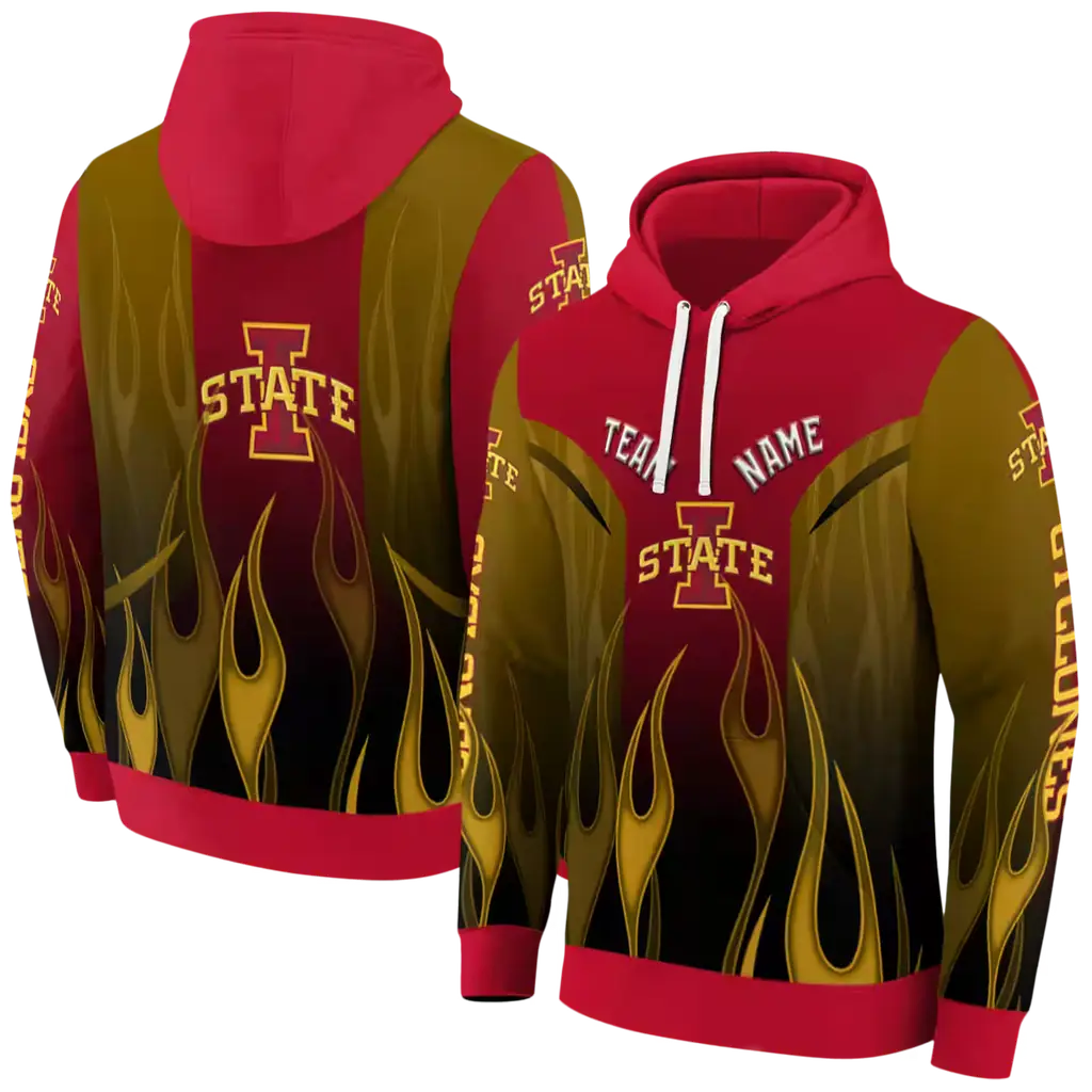 personalized iowa state cyclones flame design red hoodie fashion forward personalized iowa state cyclones flame design red hoodie fashion forward