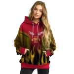 personalized iowa state cyclones flame design red hoodie best selling