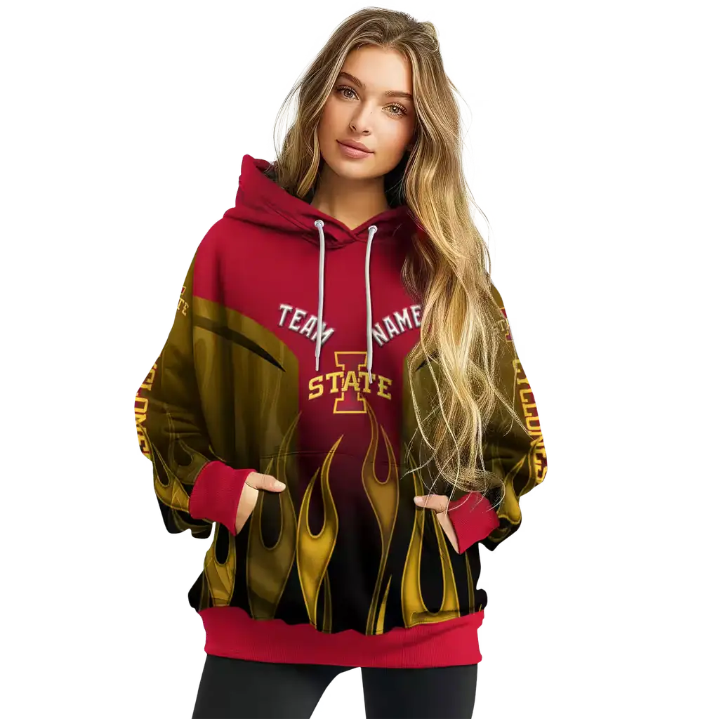 personalized iowa state cyclones flame design red hoodie high quality personalized iowa state cyclones flame design red hoodie high quality