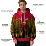 personalized iowa state cyclones flame design red hoodie best selling