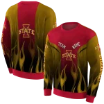 personalized iowa state cyclones flame design red hoodie best selling