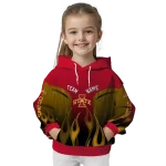 personalized iowa state cyclones flame design red hoodie best selling