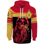 personalized iowa state cyclones grim reaper red black hoodie best selling