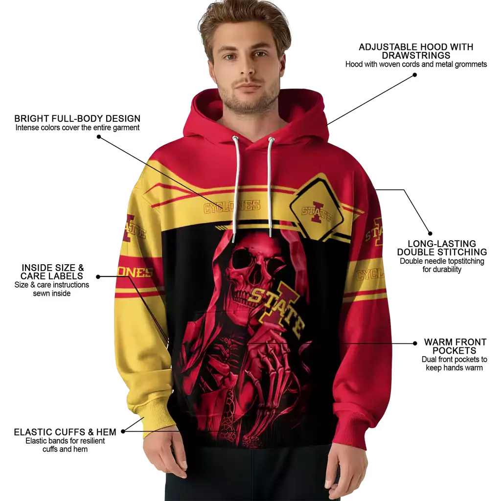 personalized iowa state cyclones grim reaper red black hoodie latest model personalized iowa state cyclones grim reaper red black hoodie latest model
