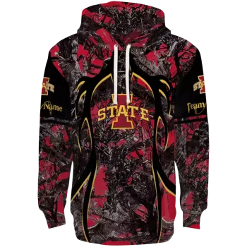 personalized iowa state cyclones hunting theme red black hoodie best selling