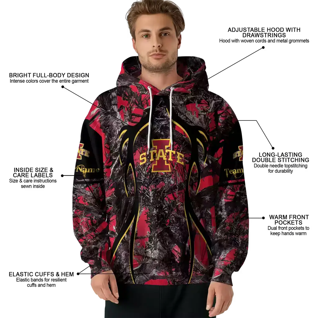 personalized iowa state cyclones hunting theme red black hoodie latest model personalized iowa state cyclones hunting theme red black hoodie latest model
