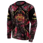 personalized iowa state cyclones hunting theme red black hoodie best selling