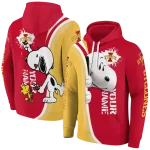 personalized iowa state cyclones peeking snoopy red hoodie best selling