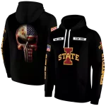 personalized iowa state cyclones punisher skull black hoodie best selling