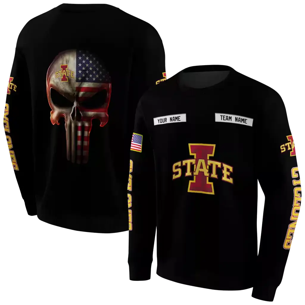 personalized iowa state cyclones punisher skull black hoodie premium grade personalized iowa state cyclones punisher skull black hoodie premium grade