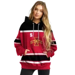 personalized iowa state cyclones striped pattern red hoodie best selling
