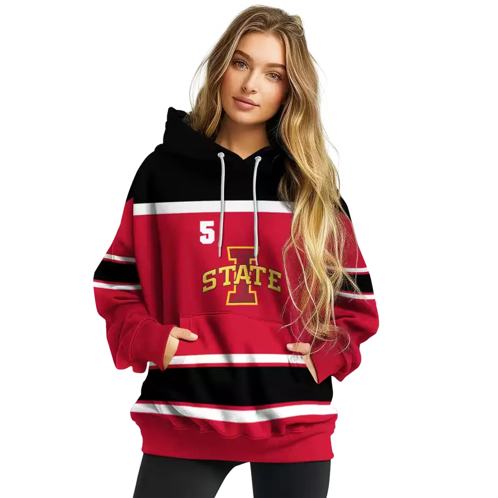 personalized iowa state cyclones striped pattern red hoodie high quality personalized iowa state cyclones striped pattern red hoodie high quality