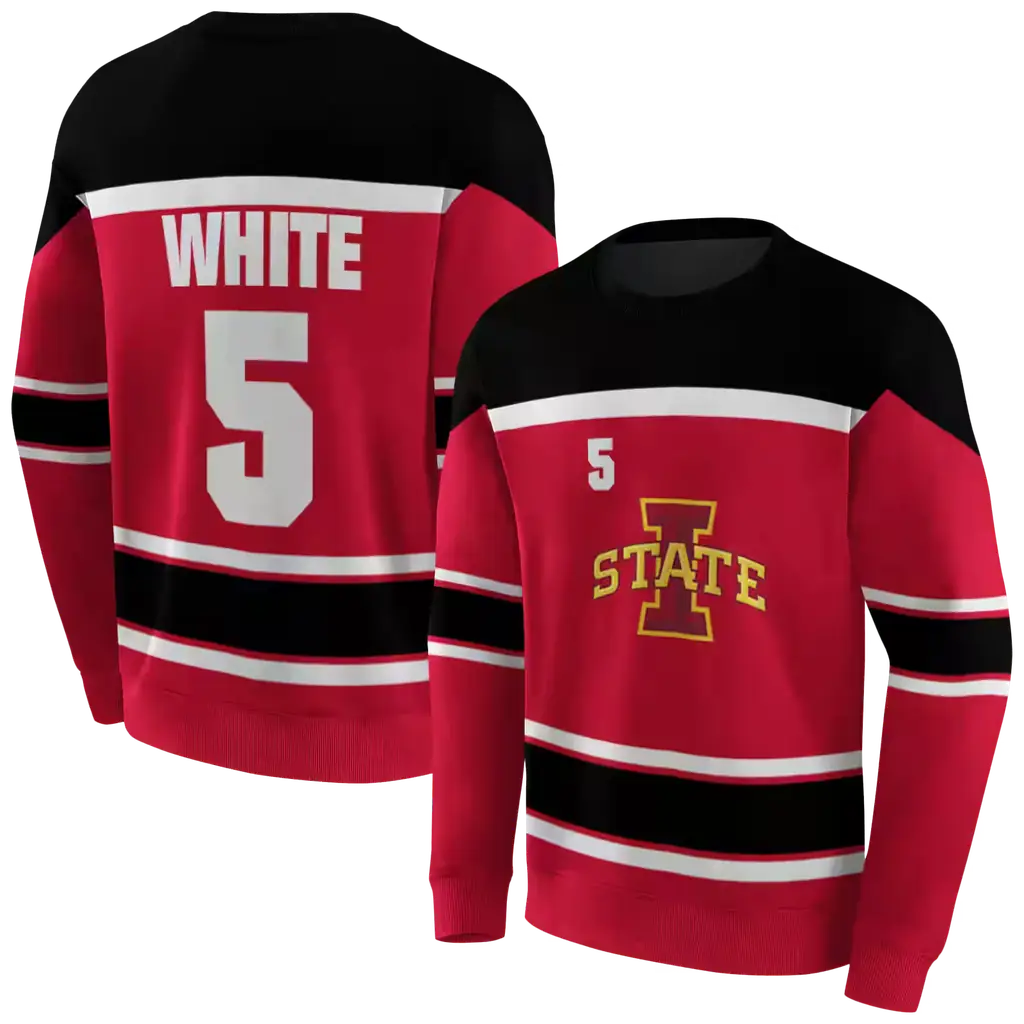 personalized iowa state cyclones striped pattern red hoodie premium grade personalized iowa state cyclones striped pattern red hoodie premium grade